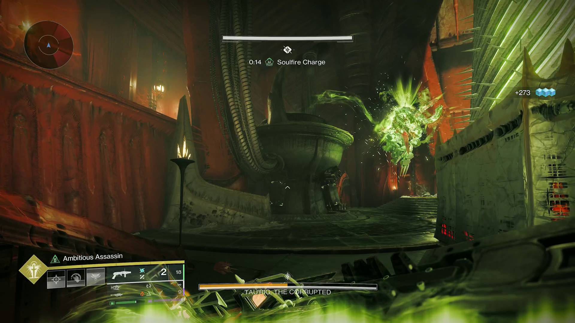 Destiny 2 Oblation Exotic mission final boss tau'rig absorbing soulfire from bowl