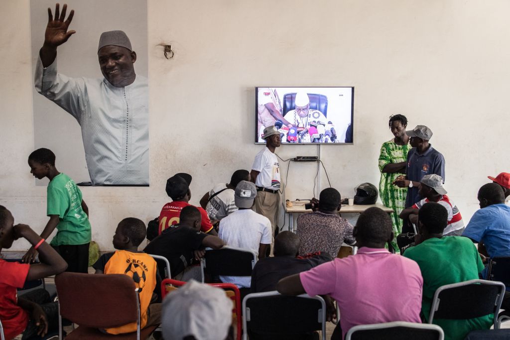 Gambians watch election results