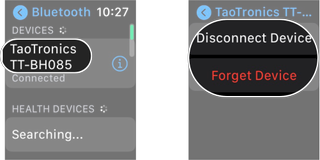 Disconnect Bluetooth On Apple Watch: Tap the info button and then tap disconnect device, or forget device.