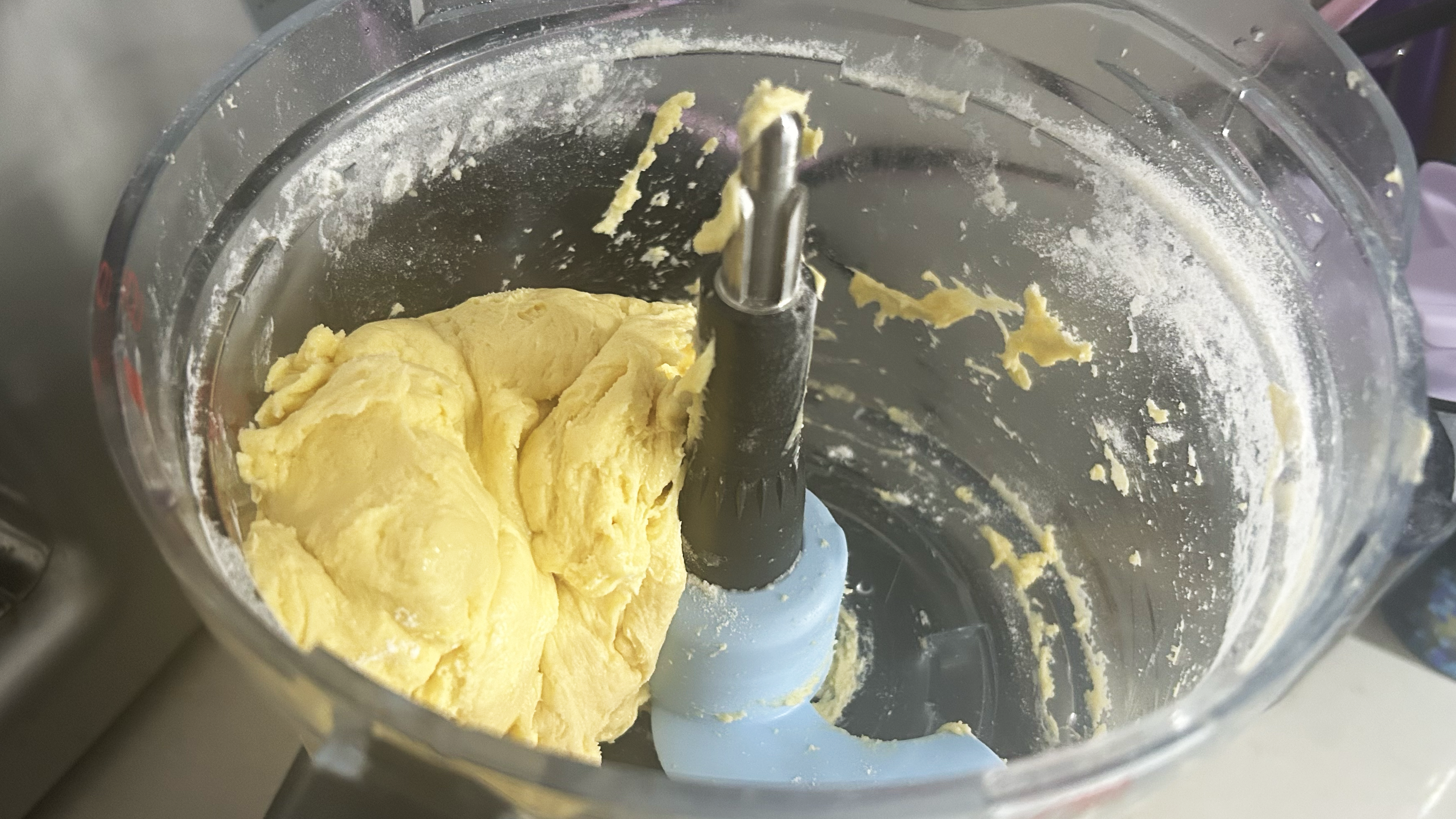 Breville Paradice 9 in use, with blue dough hook and dough
