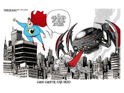 Political cartoon Chris Christie New Jersey GOP