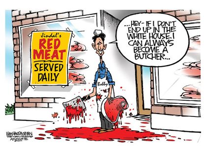 Political cartoon Bobby Jindal Republican party