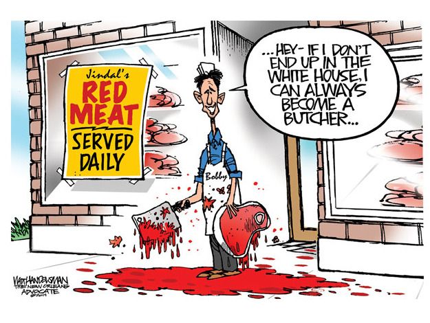 Political cartoon Bobby Jindal Republican party