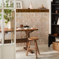 encaustic tiles with mix and match decorative tiles in dining room 