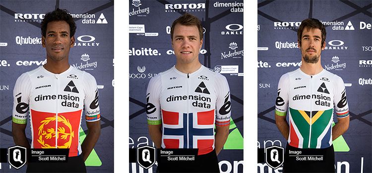 The three national champions jerseys