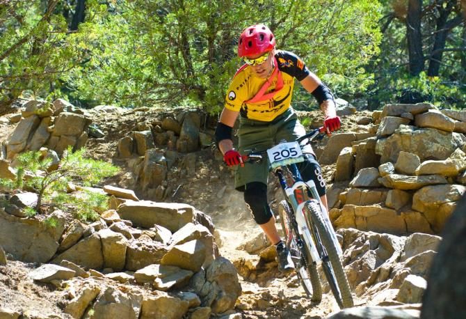 Macky Franklin finishes up Stage 1 of the Angel Fire/Taos BME after fixing his flat