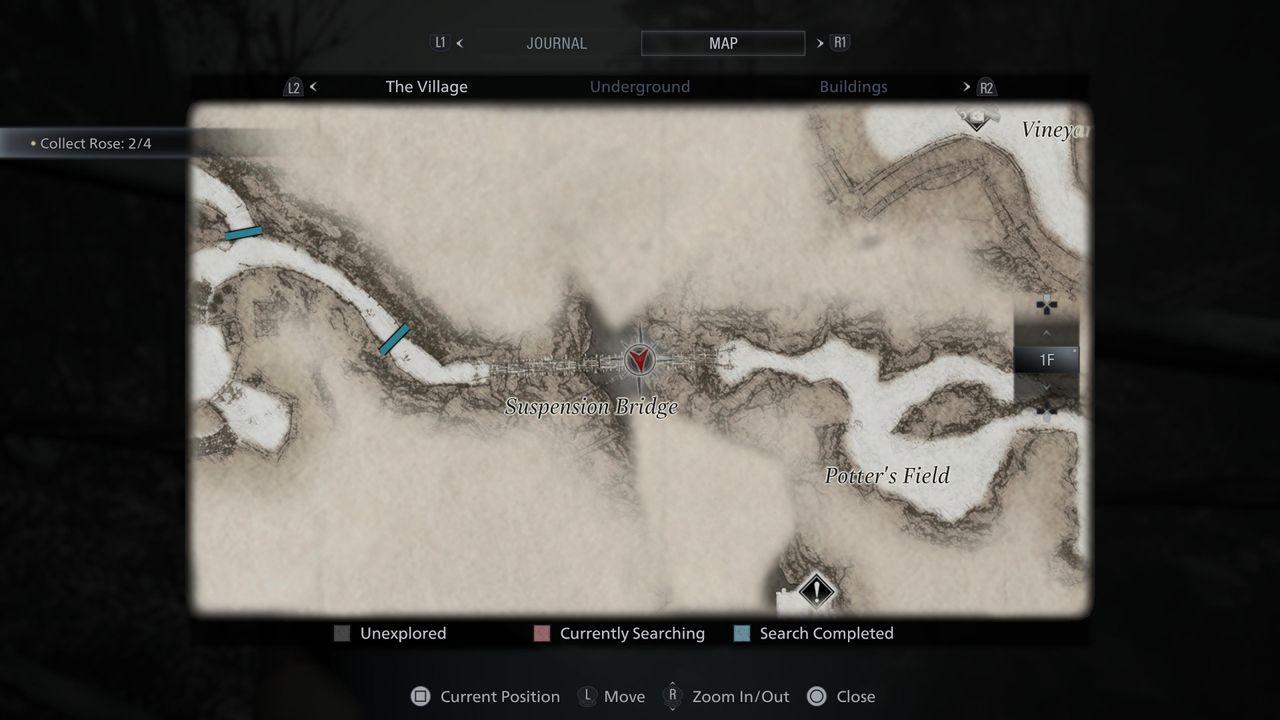 resident evil village goats of warding suspension bridge map