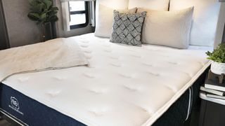 A three quarter Brooklyn Bedding Signature Hybrid mattress