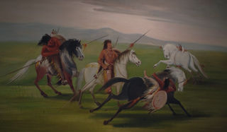 watchmen martial feats of comanche horsemanship painting