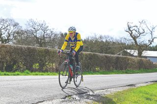 Martin Whyard cycles on a quiet lane