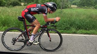 BMC Development Team's Alexey Vermeulen in time trial mode.