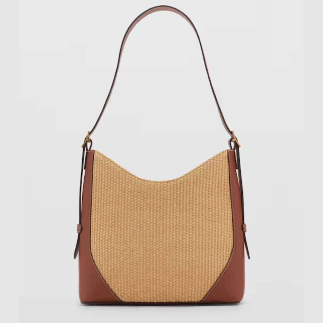 Mango Raffia-Effect Bag