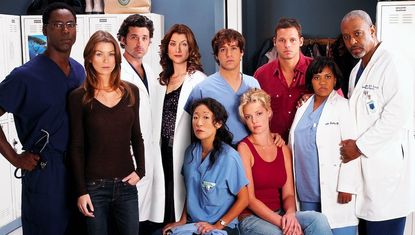 GREY'S ANATOMY - (Standing) Isaiah Washington as "Dr. Preston Burke," Ellen Pompeo as "Meredith Grey," Patrick Dempsey as "Dr. Derek Shepherd," Kate Walsh as "Dr. Addison Shepherd," T.R. Knight as "George O'Malley," Justin Chambers as "Alex Karev," Chandra Wilson as "Miranda Bailey," James Pickens, Jr. as "Dr. Richard Webber," (Sitting) Sandra Oh as "Cristina Yang" and Katherine Heigl as "Isobel 'Izzie' Stevens" star on "Grey's Anatomy" on the Disney General Entertainment Content via Getty Images Television Network, Addison Grey's Anatomy