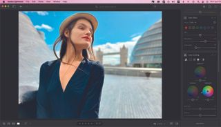 Adobe Lightroom screenshot of a woman and the sidebar