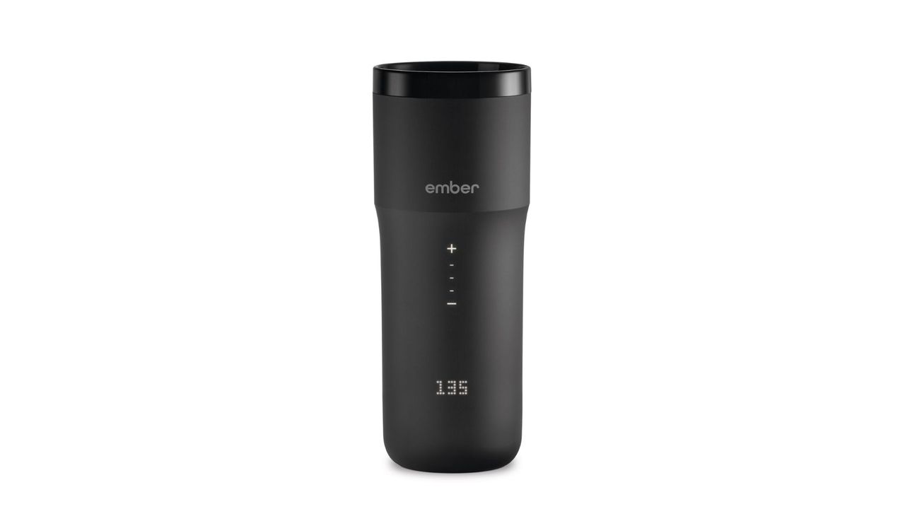 A product image of a black Ember Travel Mug, for the best coffee travel mugs.