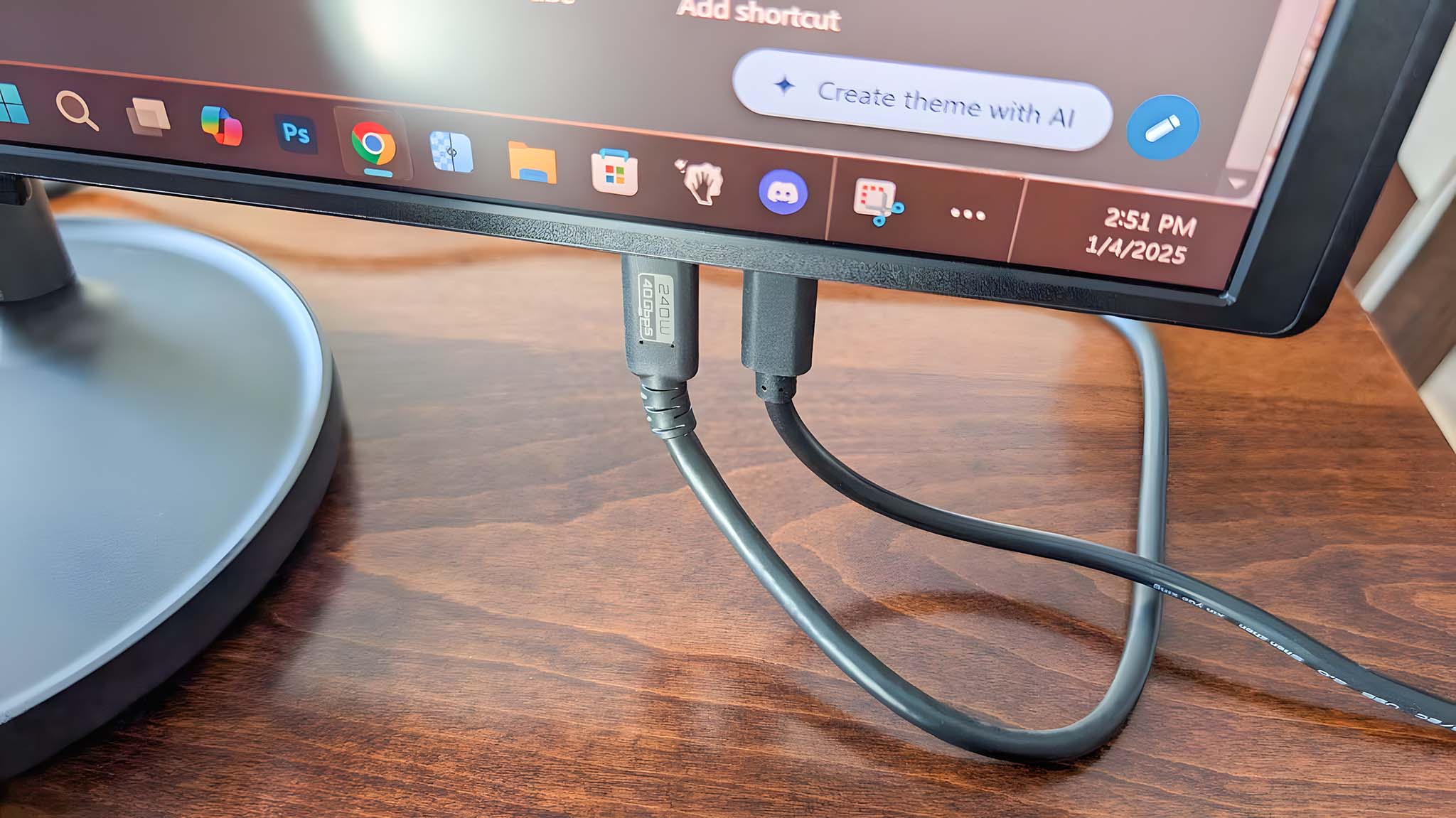 Two USB-C cables coming out of the  JSAUX FlipGo Pro 16.