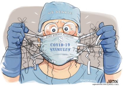 Political Cartoon U.S. coronavirus stimulus senate deteriorates