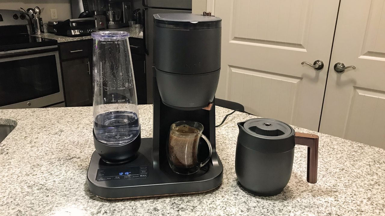 Caf&eacute; Specialty Grind and Brew Coffee Maker being reviewed in writer's home