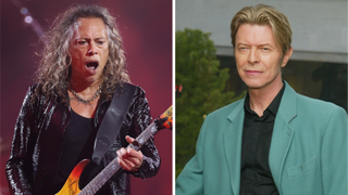 Photos of Kirk Hammett of Metallica and David Bowie