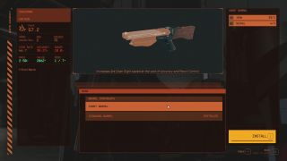 A screenshot of the weapons modification panel in Starfield