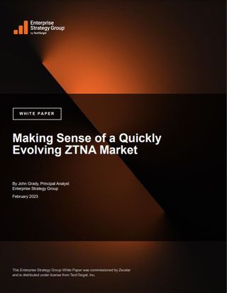 Dark shaded whitepaper cover with orange light rays behind title and logo