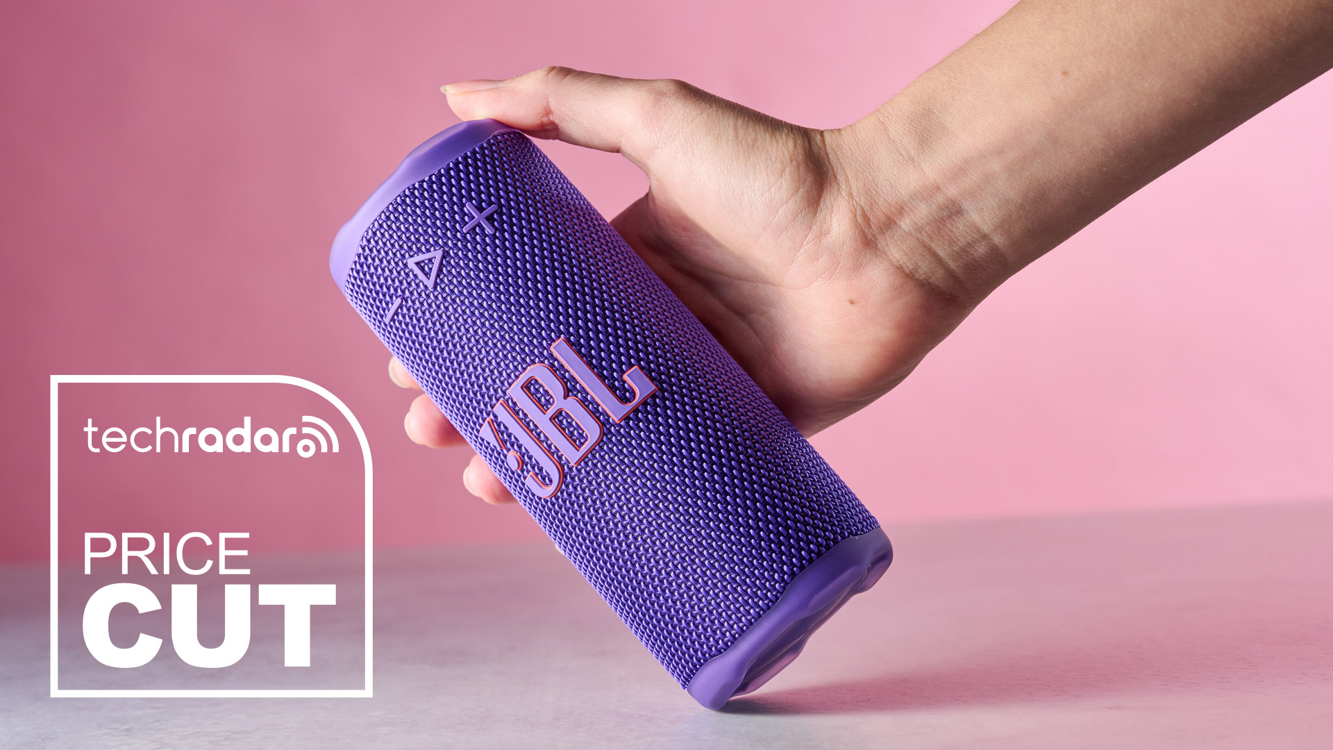 Purple JBL Grip held in a hand