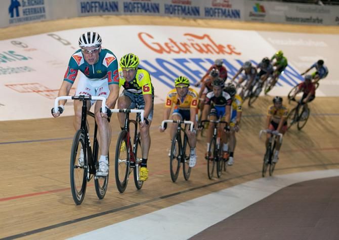 Fan favourite Robert Bartko leads the chase.