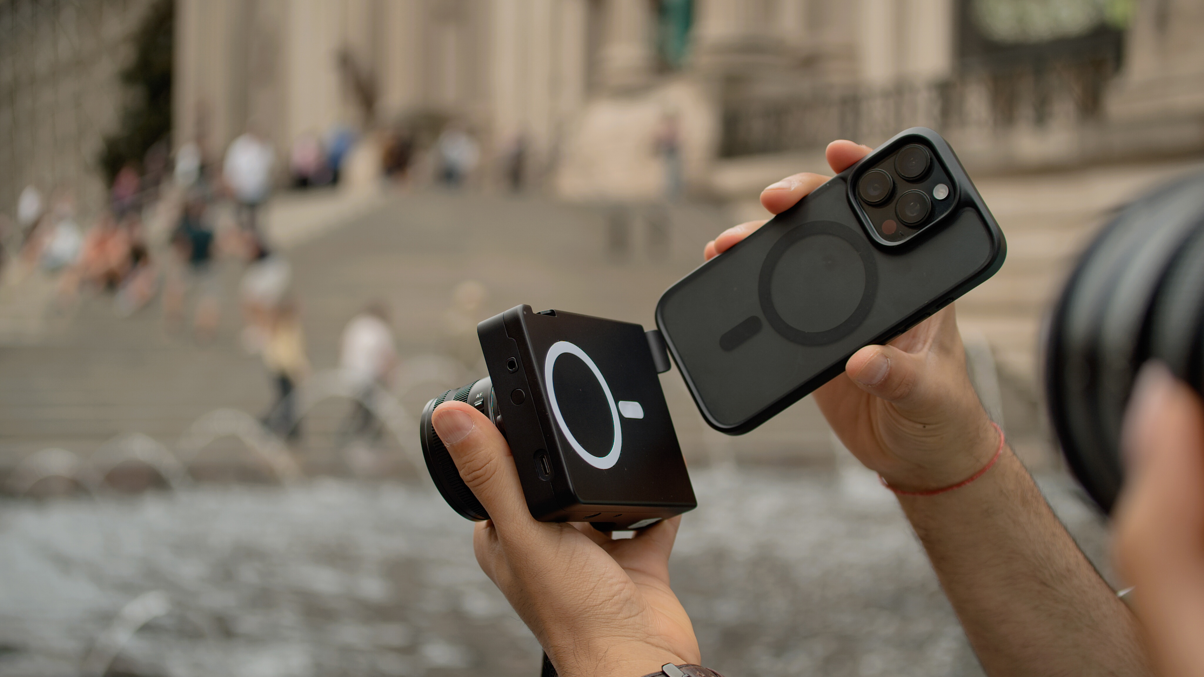 The Caira camera on an iPhone in use