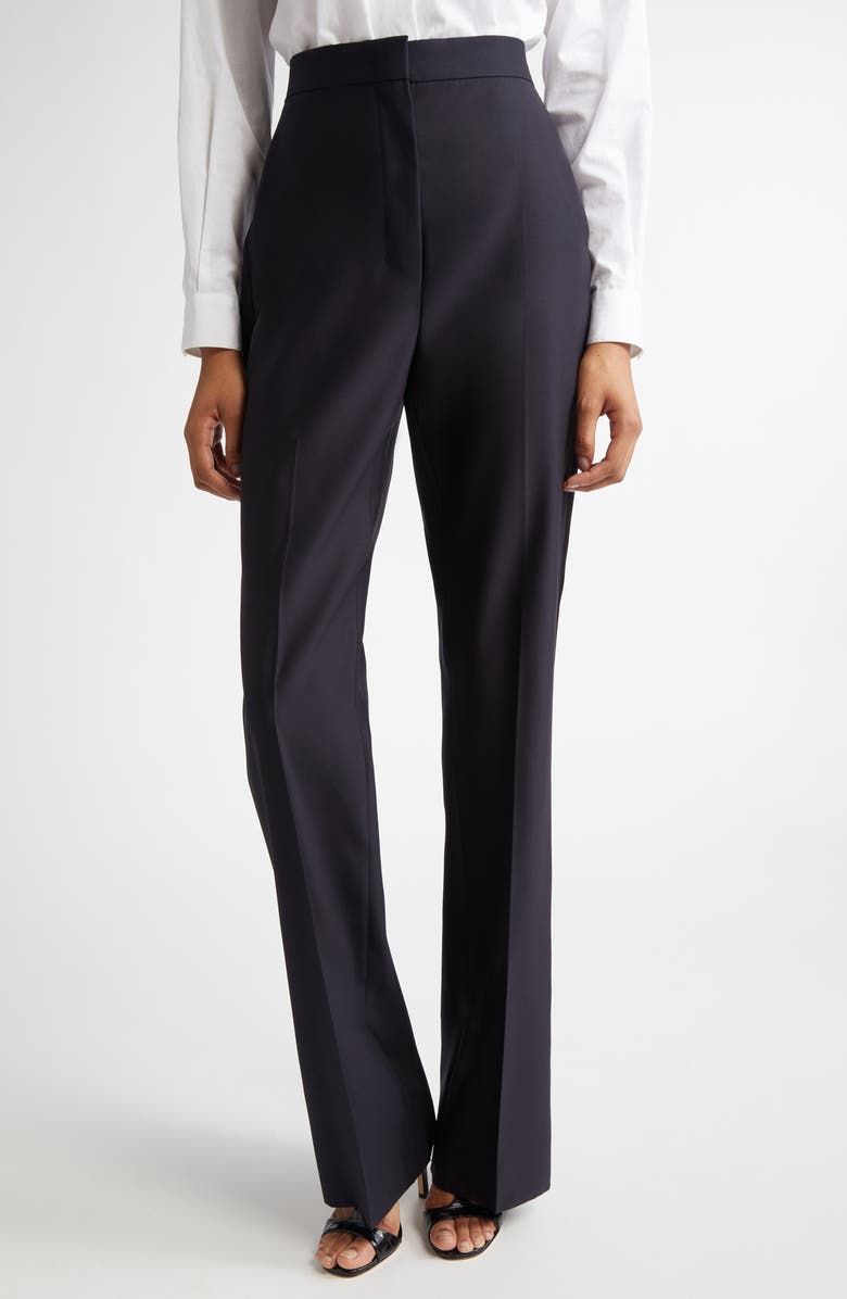Delfino Long Virgin Wool & Silk Flare Leg Trousers
