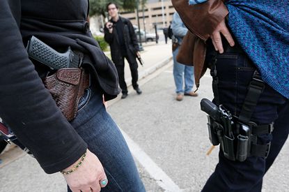 People at an open carry rally in Texas this January.