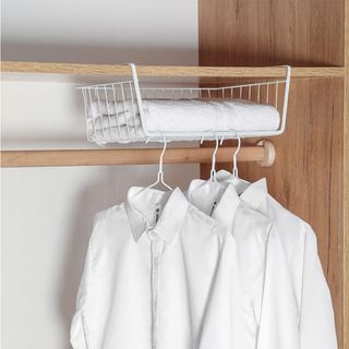 WEERSTONE Under Shelf Storage Basket used in a wardrobe