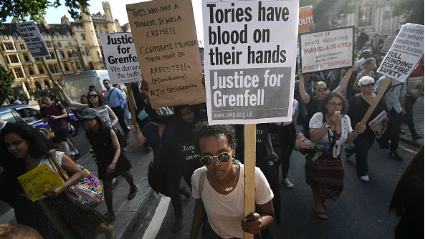 Grenfell fire protest 