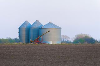 grain silos on the prairie