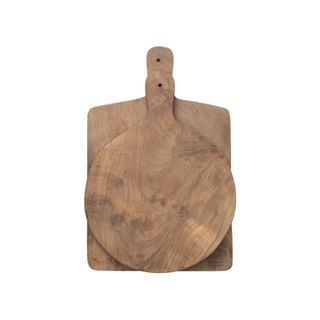set of two wooden bread boards