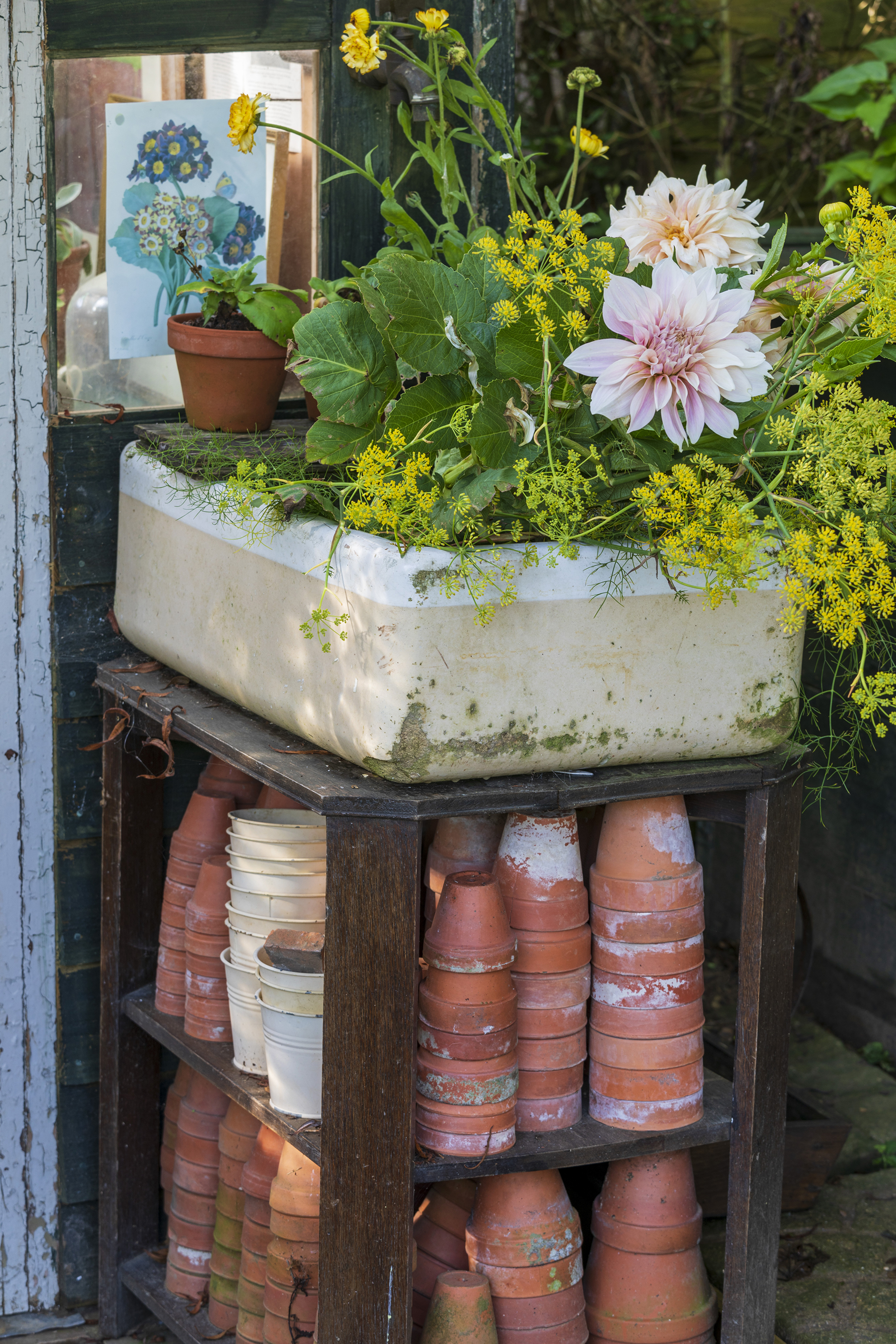 Cottage garden ideas - repurpose vintage pieces