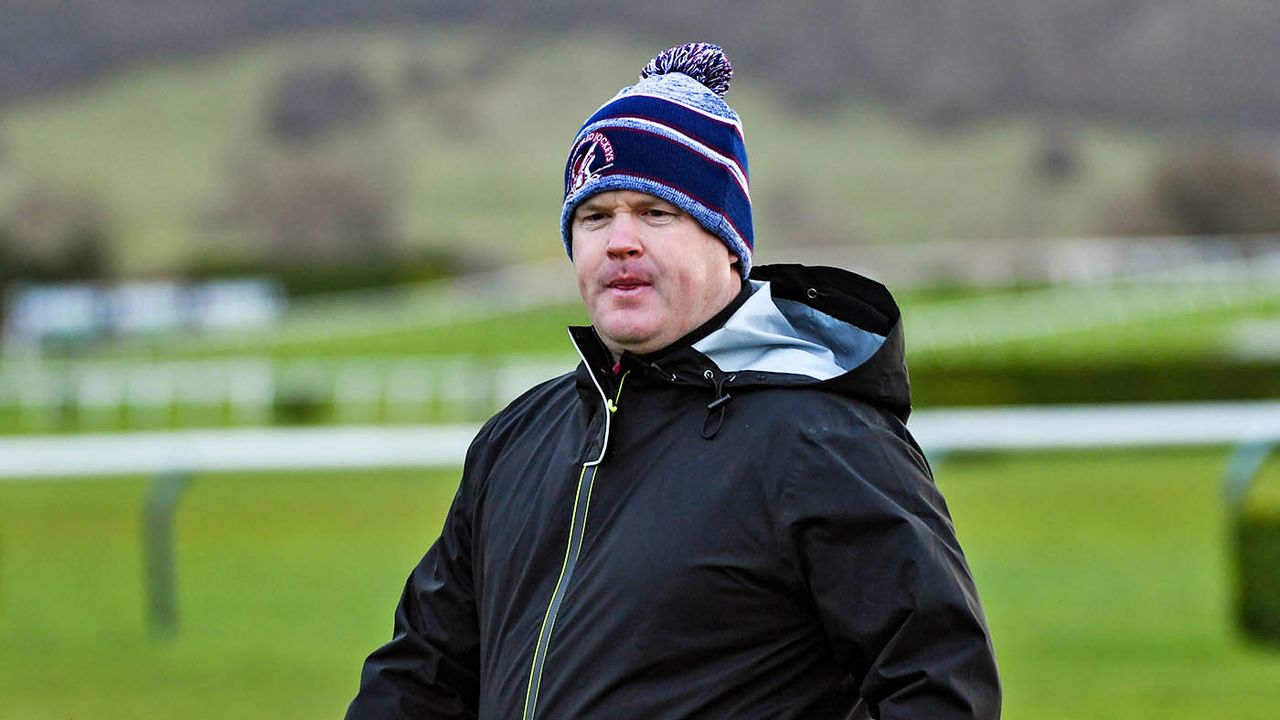 Gordon Elliott Cheltenham , United Kingdom - 9 March 2020; Trainer Gordon Elliott on the gallops ahead of the Cheltenham Racing Festival at Prestbury Park in Cheltenham, England. (Photo By Harry Murphy/Sportsfile via Getty Images)