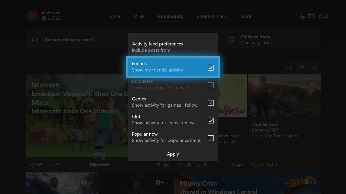 Get the most out of Xbox One's Activity Feed Posting, commenting