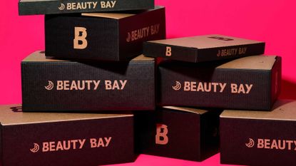 Beauty Bay boxes piled on top of each other - beauty bay black friday