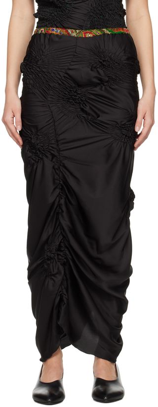 Black Markiza Midi Skirt