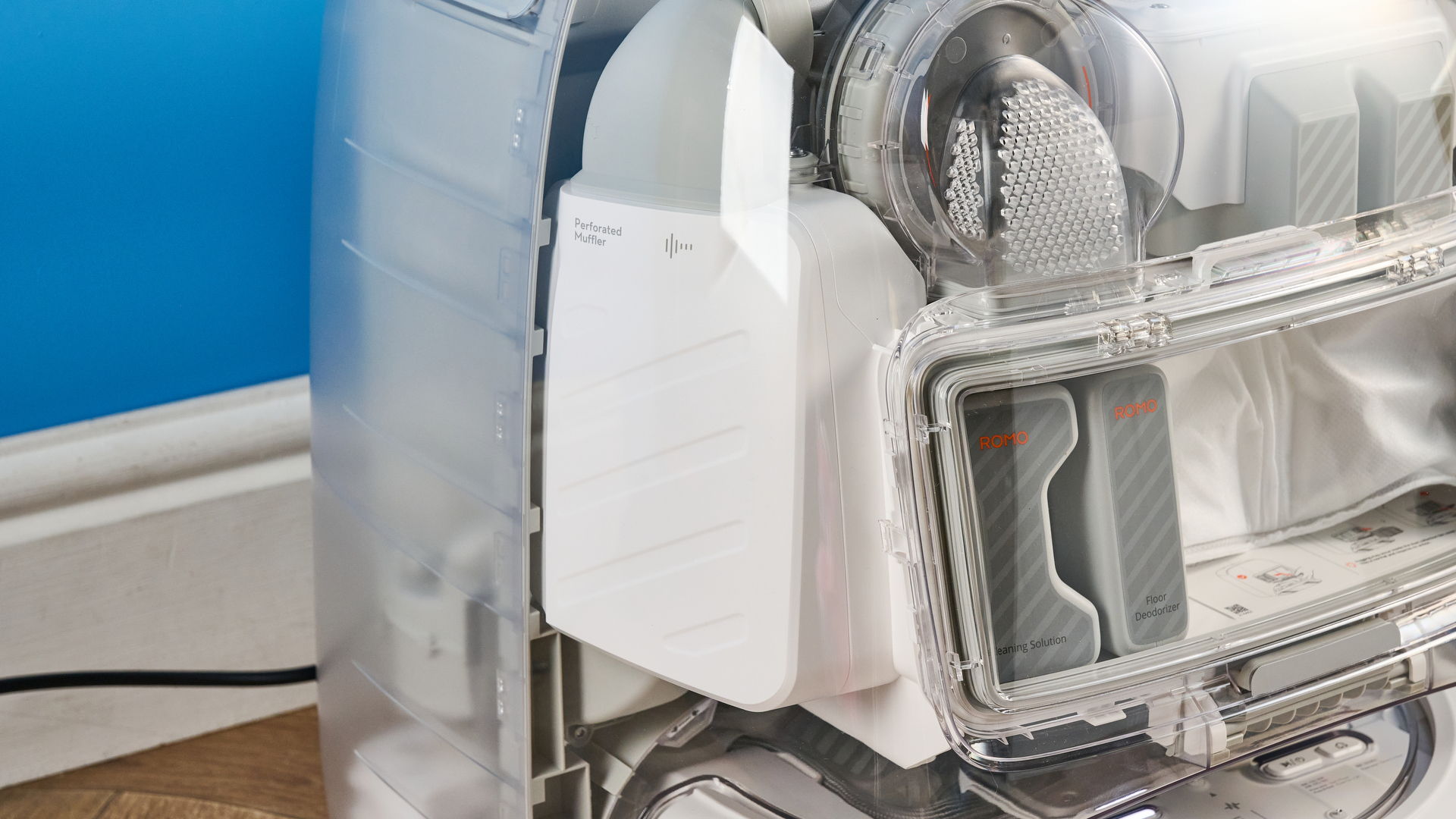 DJI Romo P in use on a hard wood floor