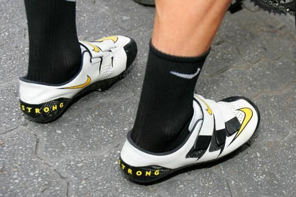 Nike doesn't produce cycling shoes anymore, however it's claimed these shoes worn by Lance Armstrong are one-offs the sporting giant has built for the seven time Tour de France rider.