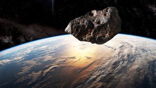 A large meteorite approaches Earth