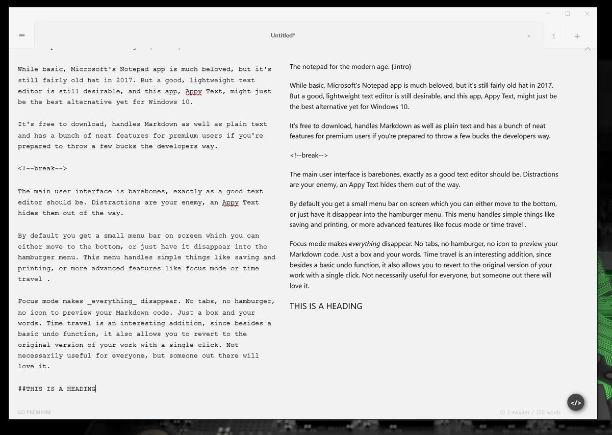 Appy Text for Windows 10 is your new best Notepad replacement Windows