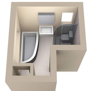 diagram of bathroom with white background