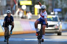 Zoe Backstedt wins the 2021 Junior Women's World road race championships in Leuven, Belgium