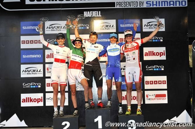 Elite women's final World Cup overall cross country podium