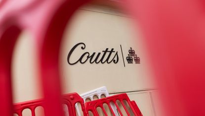 A sign outside the HQ of Coutts in central London