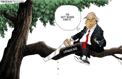 Political cartoon U.S. Trump Obamacare repeal GOP health care