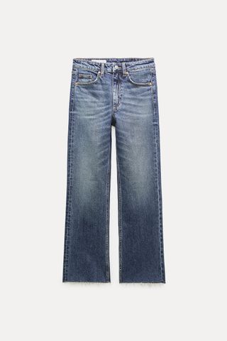 Mid-Rise Flared Cropped Trf Jeans