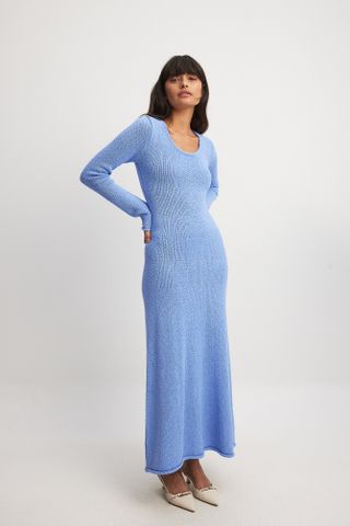 NA-KD, Knitted Long Sleeve Maxi Dress